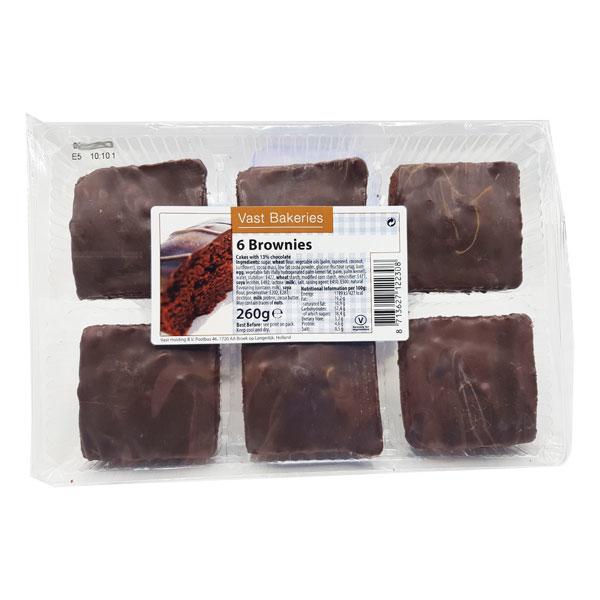 Vast Bakeries 6 Brownies 260g (Feb - Oct 23) RRP 1.89 CLEARANCE XL 89p or 2 for 1.50